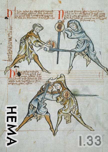 HEMA - Billede fra fægtemanualen, fechtbuch I.33, Cirka 1290
